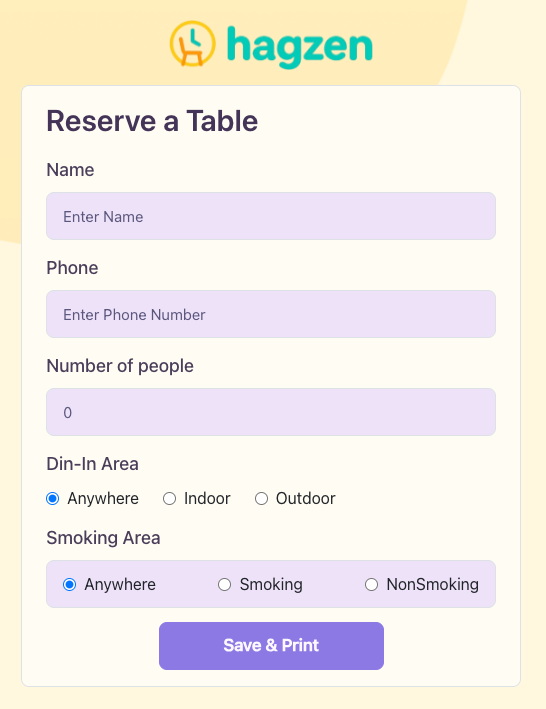 Hagzen Reserve Table